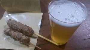 福島地ビールと焼き鳥・牛タンつくね