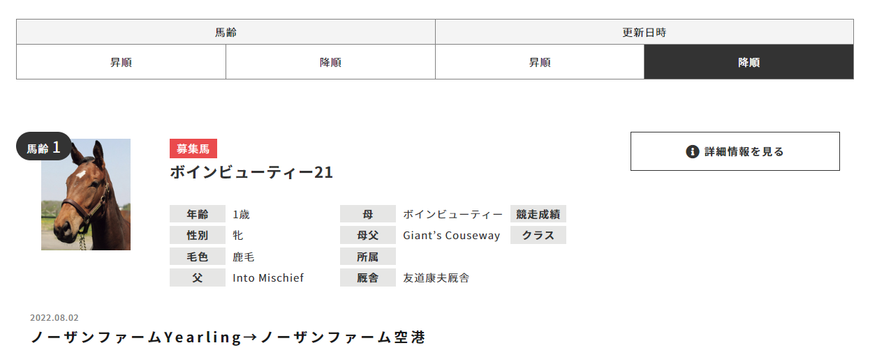 東京サラブレッドクラブのサイト改善 更新日時のソート順が修正される！